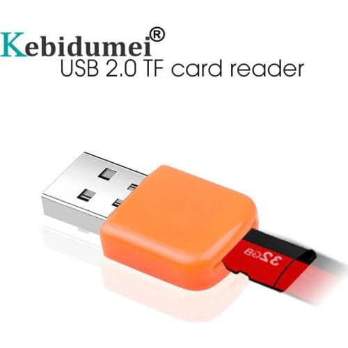 Kebidumei Portable USB 2.0 Micro SD Card Reader Flash TF Memory Card Adapter for Computer Laptop Windows XP 7 Vista