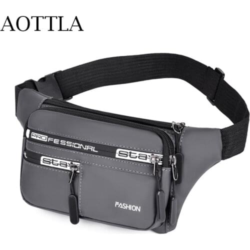 AOTTLA Fashion Mens Waist Pack Brand Casual Women Belt Bag High Quality Unisex New Leisure Phone Pack Versatile Male Breast Bag