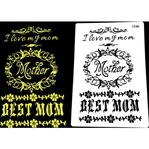 Mothers Day Cupcake Cookie Stencils Cake Template Mold Baking Tools For Decoration Cake