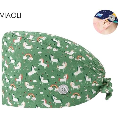 Women Nurse Hats Beauty Salon Pet Hospital Surgical Cap Doctor Dentist Pharmacy Lab Scrub Caps Clinic Medical Surgical Hats Spa
