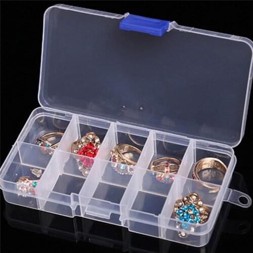 1PC Carring Jewelry Rings Adjustable Tool Box Case Craft Organizer Storage Beads Containers 13cm*6.6cm*2.2cm/5.1in*2.6in*0.9in
