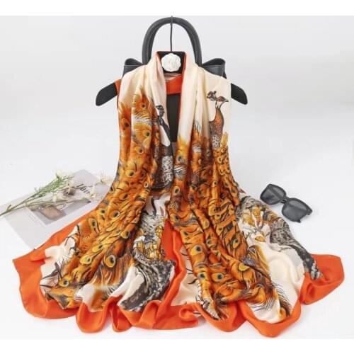 2021 Luxury Brand Spring Autumn New Style Silk Scarves Women Shawl Fashion Warming Printed Soft Scarf poncho chiffon hijab