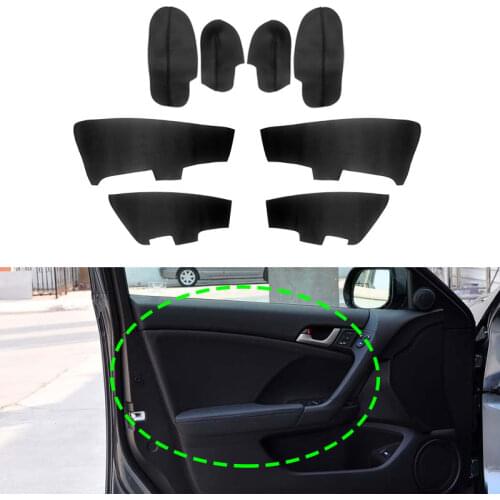 4pcs Car Interior Door Handle Armrest / Doors Panel Guards Cover Microfiber Leather Sticker Trim For Honda Accord 2009