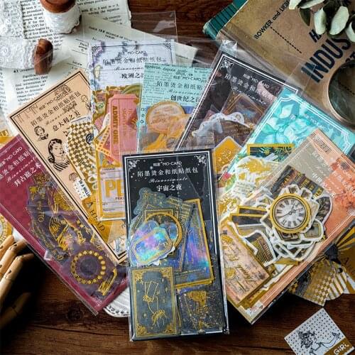 60 pcs/pack The Renaissance series Decorative gold Stickers Scrapbooking DIY Diary Album Stick Lable stationery