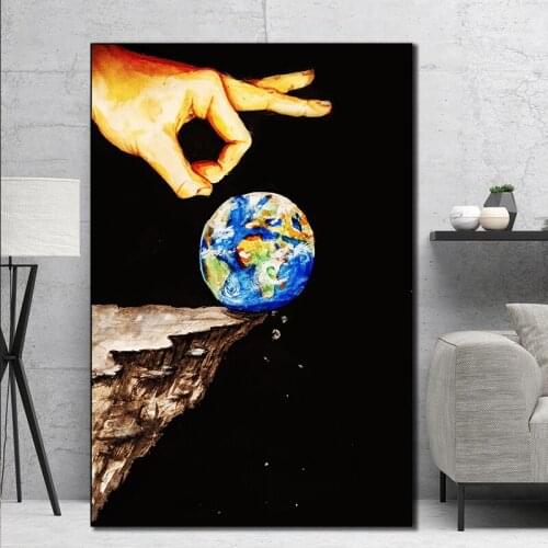 Abstract Earth Finger Oil Painting Canvas Print Poster Environmental Protection Creativity Wall Art Canvas Painting Home Decor
