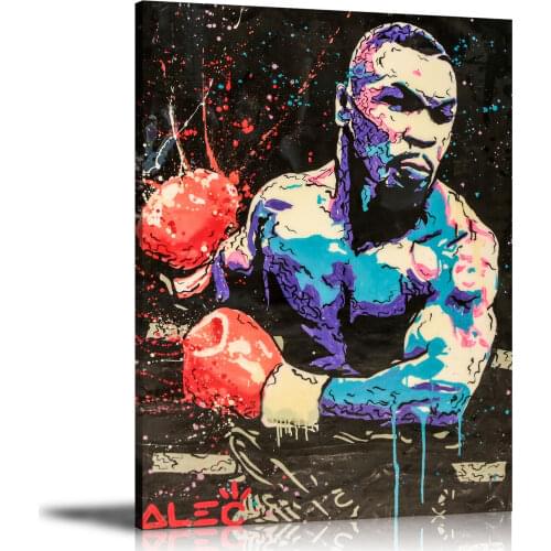 Alec Monopolys "Boxing Mike Tyson" Abstract Wall Art Oil Painting Poster Canvas Painting Print for Living Room Home Decor