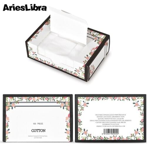 AriesLibra 600pcs/box Nail Wipes for Nail Gel Polish Remover Lint-Free Wipes Cotton Napkins For Nails Nail art Tools Manicure