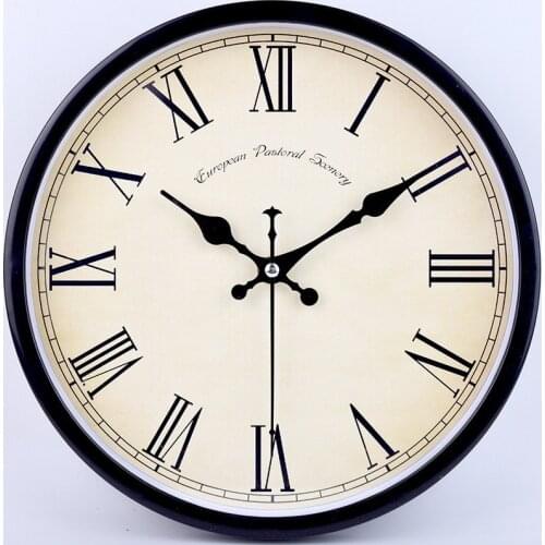 Nordic Retro Fashion Wall Clock Vintage Classic Roman Numerals Arched Quartz Reloj De Pared Horloge Murale Living Room Creative