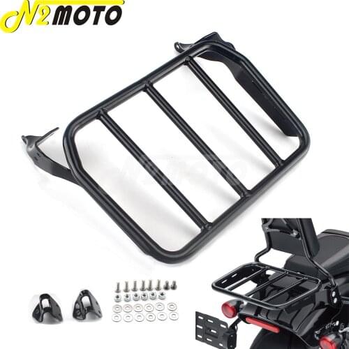 Black Sissy Bar Bracket Uprights Luggage Rack w/ Hardware Kits For Harley Fat Boy Breakout 114 FLFB FLFBS FXBR FXBRS 2018-2020