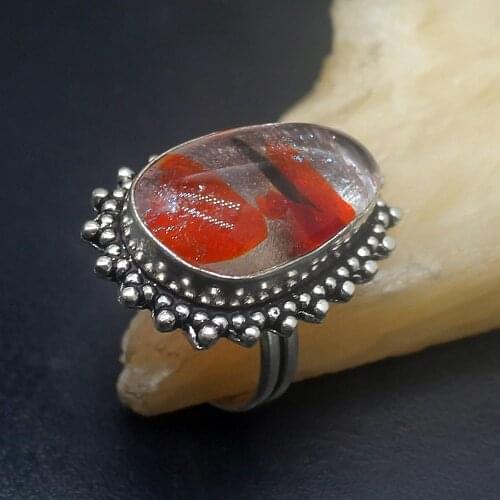 Fantasy Charm Hot Dichroic Glass Silver Color Jewelry Fashion Band Ring For Women Size 9.5 HD800