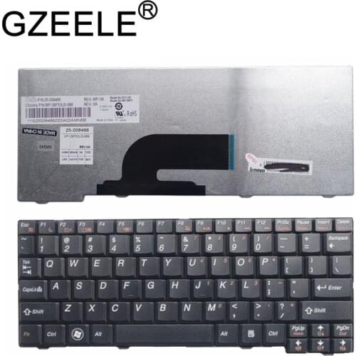 GZEELE New for IBM for LENOVO IdeaPad S10-2 S11-US Keyboard 25-008466 MP-08F53US-686 V103802AS1 English laptop keyboard US black