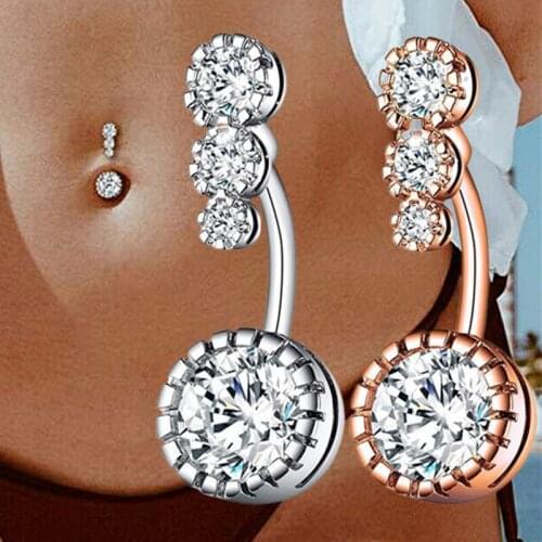 5pcs/set Crystal Navel Ring Bar Barbell Drop Dangle Body Piercing Belly Button Rings Men Women Body Jewelry