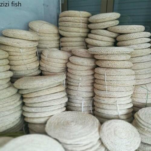 Round Futon Cushion Corn Hulls Plant Fibres Manual Weave Straw Thicken Home Living Room Cushion Gazebo Bay Window Tatami Pallet