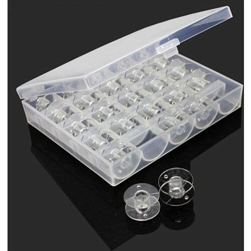 Multifunctional Household Sewing Machine Storage Box Plastic 25 Grid Transparent Bobbin Box Sewing Accessory Tools Two Types