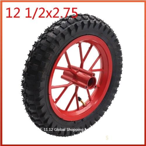 Red12.5 *2.75 Tire 12 inch with Aluminum Wheel Hub for Razor Dirt Bike Rocket 49CC MX350 MX400 Mini Dirtbike