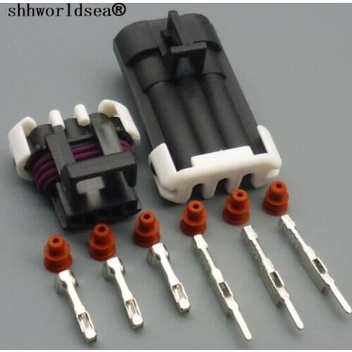 Shhworldsea 3 Pin 1.5mm 1212961 12129615 12110293 Metri-Pack 150 Auto Wire Connector Male Female Front Lamp Plug For CHEVROLET
