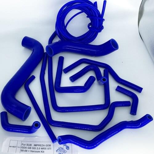 SILICONE HOSE for SUBARU IMPREZA GDB GDA GB GG 2.0 WRX STI 00-09 + Vacuum Kit (15pcs) RED/BLUE/BLACK