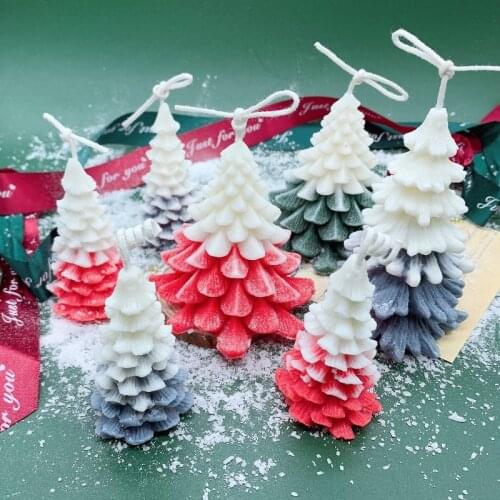 New Year Aromatherapy Gift Christmas Candle Silicone Mold Marry Christmas Candle molds 2021 Christmas Tree Mold