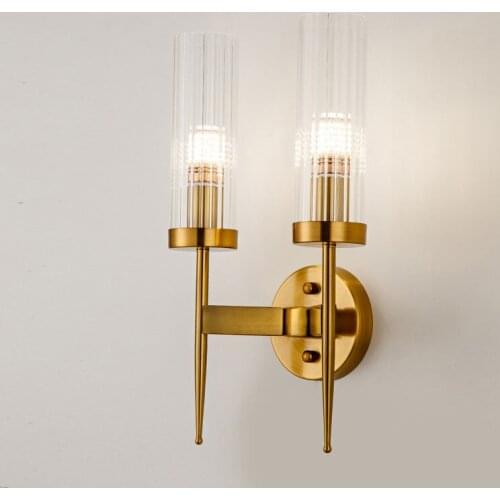 Modern Glass Wall Lamps Gold Bedroom Bedside Lamp Living Room Dining Wall Sconce Light Fixtures Bathroom Mirror Lights Home Deco