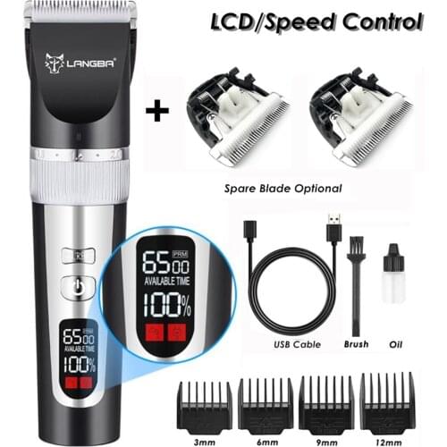 Professional Pet Dog Hair Trimmer 48W Cat Rabbits Shaver Electric Scissors Dogs Grooming Clipper Cutting Machine With Spare Head