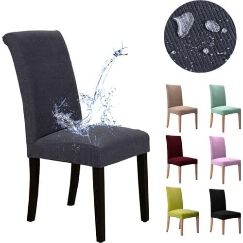 Waterproof Elastic Polar fleece Chair Cover for Dining Room Chair Covers for Chairs Kitchen Wedding Hotel Banquet Protector Seat