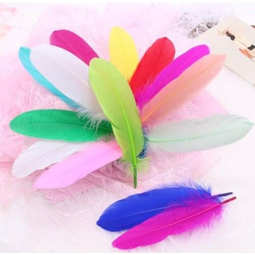 Good Quality Feather Natural White Goose Feathers 14-20cm Decoration Wedding Colorful Feather Material Accessories Plumes