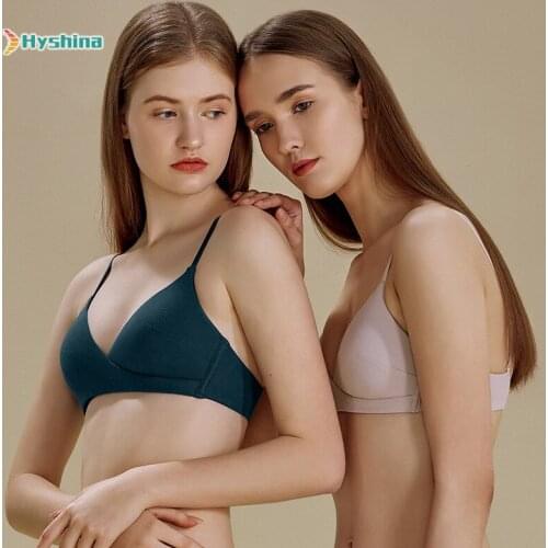 Japanese Rimless Bra Suit Girl Bra Cotton French Cross Triangle Cup Underwear Underwear for Women