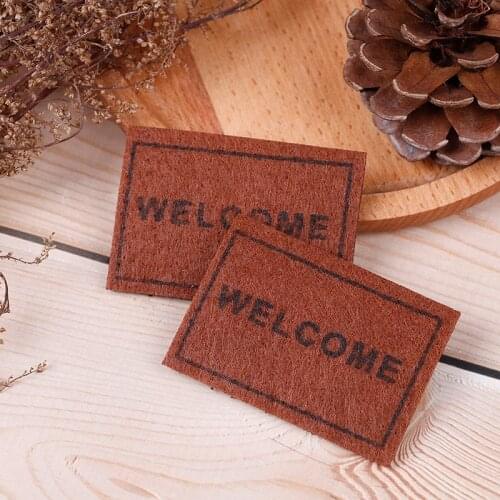 1Pc Doll House Miniature Carpet WELCOME Mat Dollhouse Accessories Home & Living 1/12 Scale Doormats