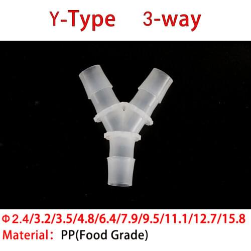 10pcs ID 2.4~15.8mm Y Type Tee Splitter Water Connector Joint Adapter Pipe Tube Hose Garden Lawn Irrigation System Parts 3-way