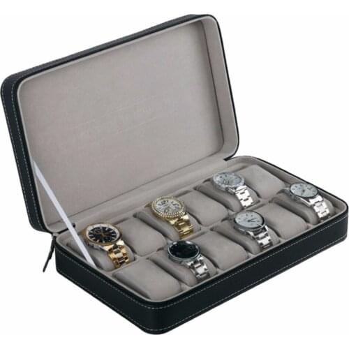 12/10/6 Girds PU leather Jewelry Watch Box Display Container Bracelet Wristwatch Caskets Case Gift Watches Display Storage Box