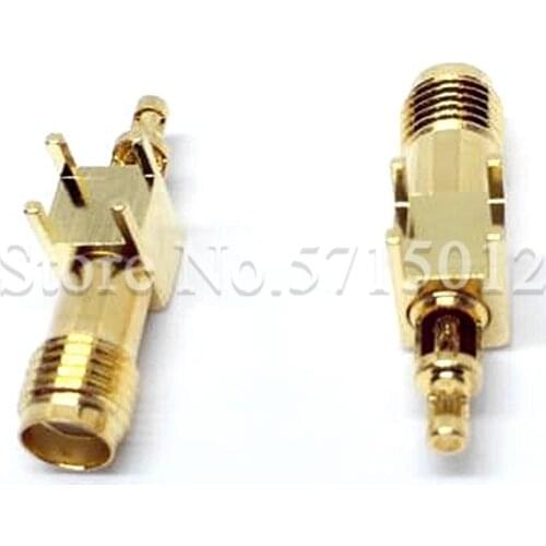 2PCS SMA-KWE-1.13 RF Connector SMA 90 Degree Four-pin Soldering PCB Board Adaptor For Connect 1.13mm Wire Cable