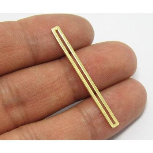 Brass charms 40x3.2x0.6mm rectangle Raw brass earrings findings pendant -50pcs R739