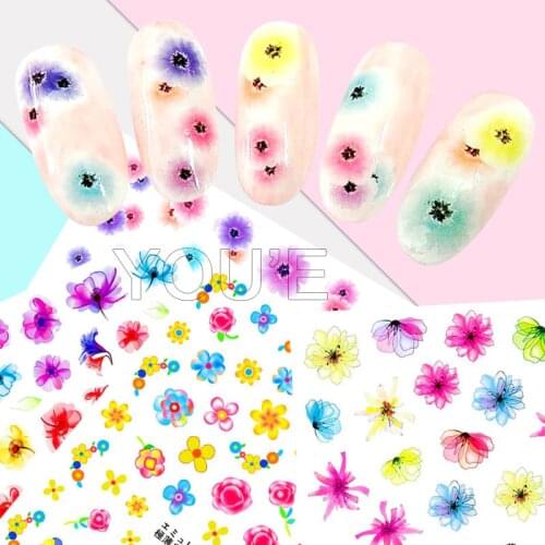 3D Nail Art Decorations Sticker Nail Sticker DIY Decals Flower Styles Nail Art Sticker Manicure Design for Nails Transfer Foil