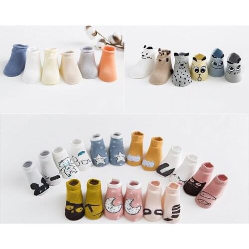 AiKway 3 Pairs /Lot Super Value Combination! Baby Socks Cartoon Cotton Non-slip Socks Soft Newborn Boy Girl Infant toddler socks