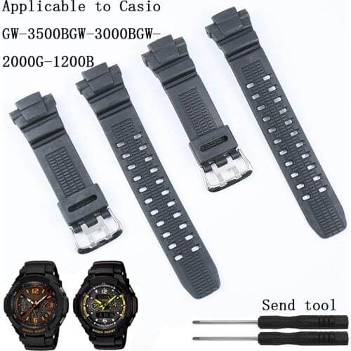 Watch accessories mens rubber strap for Casio resin strap GW-3000B 3500B 2500B 2000G-1500B buckle ladies silicone sports strap