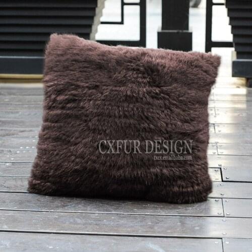 Free Shipping CX-D-79H Home Decor Hand Knitted Rabbit Fur Sofa Cushion Cover ~Drop Shipping