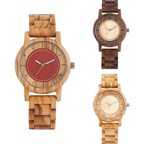 Handmade Wooden Watch for Men Environmental Wood Case Quartz Wooden Wristwatch Non-number Dial