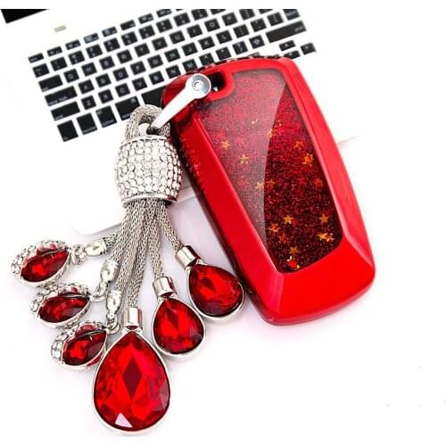 For BMW F10 F20 F30 Z4 X1 X3 X4 M1 M2 M3 E90 1 2 3 5 7 key Protection Crystal chain Funny Quicksand Soft TPU Key Case Cover