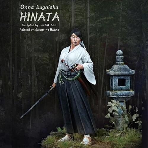 Resin Figure 1/20 Scale Model Kit Japanese Female Samurai Hinata Assembling Model Resin Kit Colorless Self-Assembled Toys R153