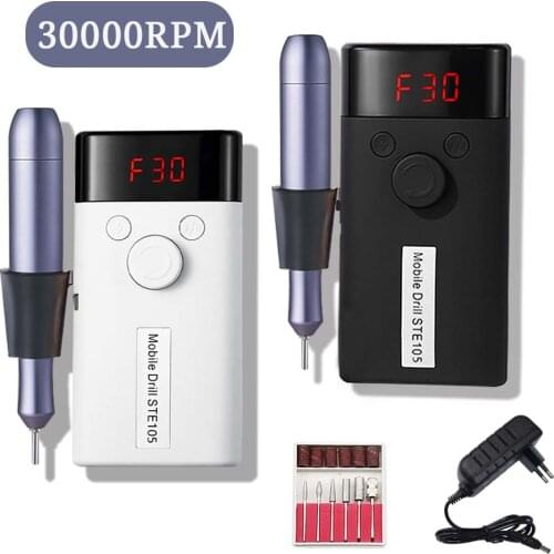 30000 RPM Nail Drill Machine Portable Rechargeable Electric Nail File Manicure drill Set With LCD Display Manicure Machine