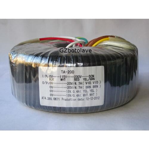 GZbotolave 200W Toroid Transformer Output 20V+20V 15V+15V