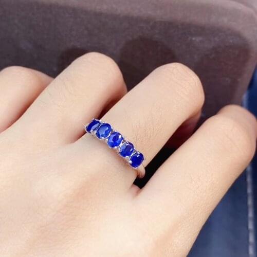 Fashion Classic Sapphire Ring 925 Sterling Silver Fine Jewelry Sapphire Ring