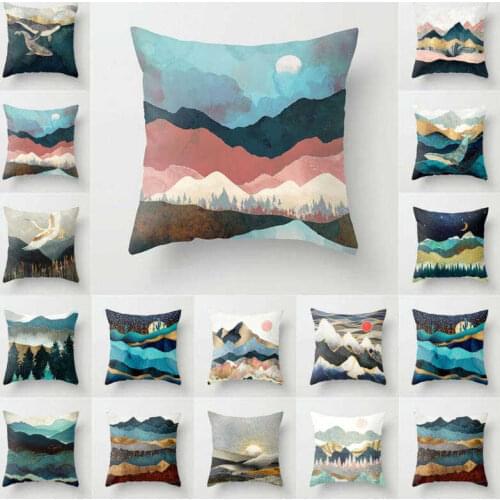 Fashion Nature Landscape Throw Pillow Case Waist Bed Home Sofa Decoration Cushion Cover