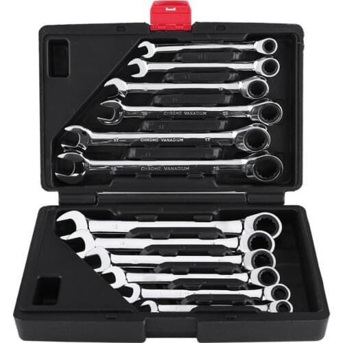 Oversea Ratchet Spanner Tool Set 8-19mm Ratcheting Wrench Spanners Garage Repair Tools Set car accessories
