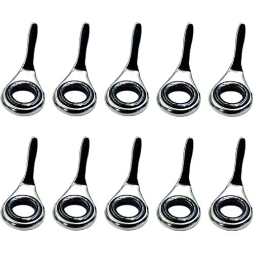 10Pcs Fishing Rod Guides Rings Fishing Line Guides Eyes Sets 2/3/3.8/5.1/6.8mm Fishing Accessories Pesca 4# 5# 6# 8# 10