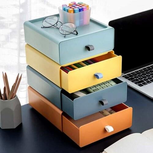 Drawer type desktop storage box cosmetic shelf office desk student dormitory artifact storage cabinet