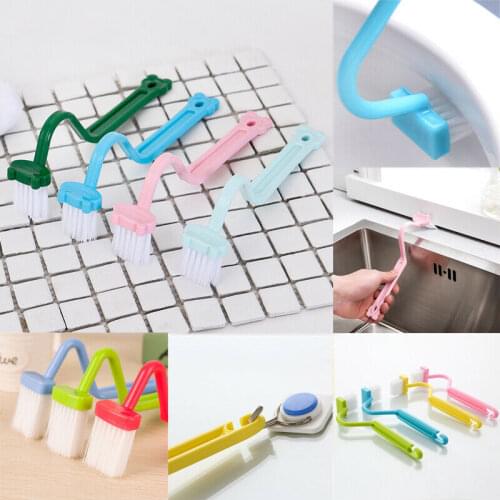 Newest Hot Useful Curved Small Bathroom Kitchen Toilet Cleaning Brush Corner Rim Cleaner Curved Bowl Handle Home Cleaning