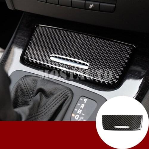 For BMW 3 Series E90 E92 E93 Carbon Fiber Console Storage Box Panel Trim Cover 2005-2012 1pcs Car Accessories Interior Car Decor