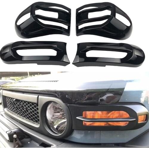 Fit for Toyota Fj Cruiser 2007 2008 2009 2010 2011 2012 2013 2014 cover matt black style 1 Pair fog light cover tail light cover