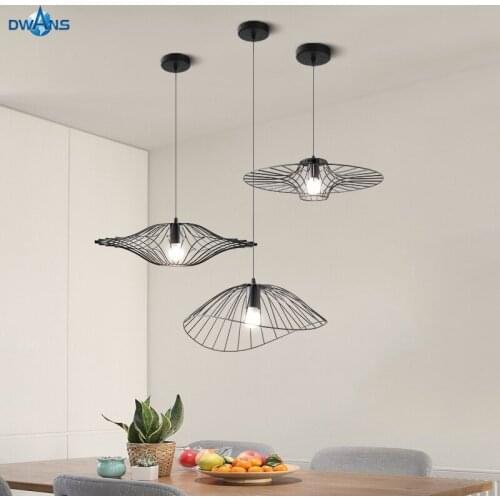 Pendant Lights Black Unique Simple Design Hollow Out Living Room Bedroom Hotel Decorative Pendant Lamp
